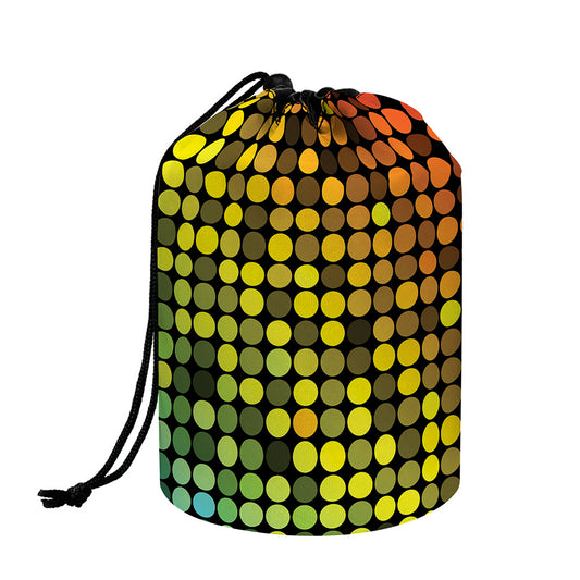 Colorful Disco Lights Pattern Print Drawstring Makeup Bag