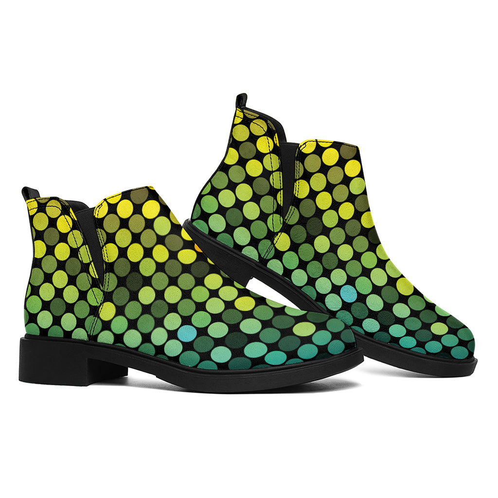 Colorful Disco Lights Pattern Print Flat Ankle Boots