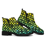 Colorful Disco Lights Pattern Print Flat Ankle Boots
