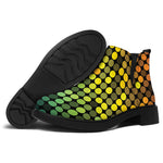 Colorful Disco Lights Pattern Print Flat Ankle Boots