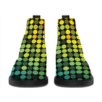 Colorful Disco Lights Pattern Print Flat Ankle Boots