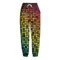 Colorful Disco Lights Pattern Print Fleece Lined Knit Pants