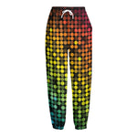 Colorful Disco Lights Pattern Print Fleece Lined Knit Pants