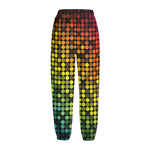 Colorful Disco Lights Pattern Print Fleece Lined Knit Pants