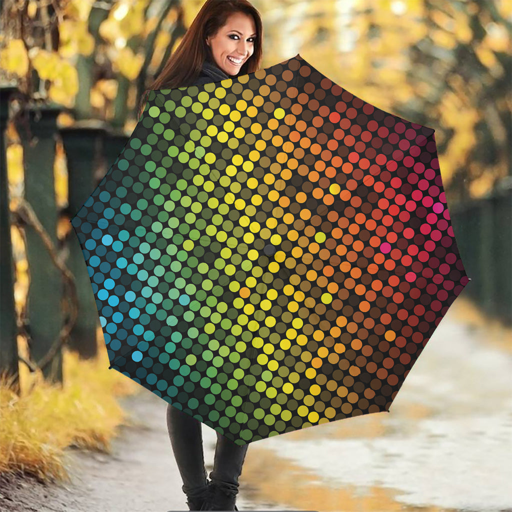 Colorful Disco Lights Pattern Print Foldable Umbrella