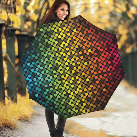 Colorful Disco Lights Pattern Print Foldable Umbrella
