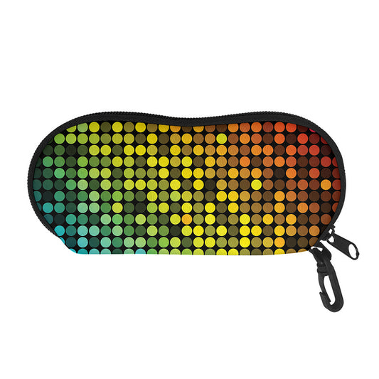 Colorful Disco Lights Pattern Print Glasses Case