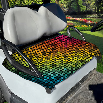 Colorful Disco Lights Pattern Print Golf Cart Seat Cover