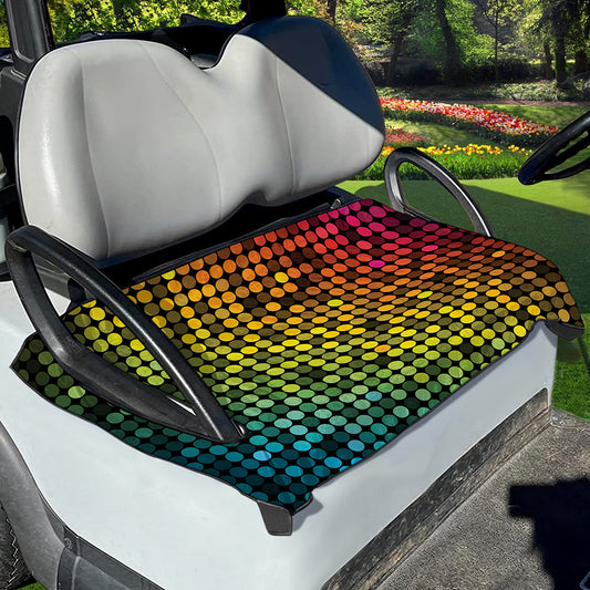 Colorful Disco Lights Pattern Print Golf Cart Seat Cover