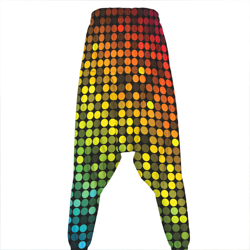 Colorful Disco Lights Pattern Print Hammer Pants