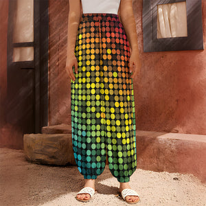 Colorful Disco Lights Pattern Print Harem Pants