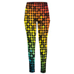 Colorful Disco Lights Pattern Print High-Waisted Pocket Leggings