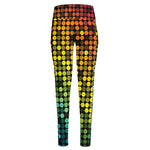Colorful Disco Lights Pattern Print High-Waisted Pocket Leggings