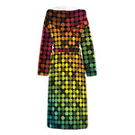 Colorful Disco Lights Pattern Print Hooded Bathrobe