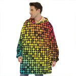 Colorful Disco Lights Pattern Print Hoodie Blanket