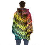 Colorful Disco Lights Pattern Print Hoodie Blanket