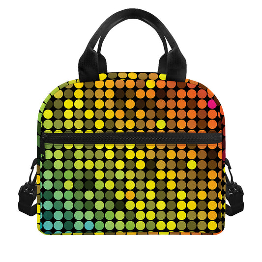Colorful Disco Lights Pattern Print Insulated Lunch Bag