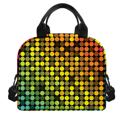 Colorful Disco Lights Pattern Print Insulated Lunch Bag