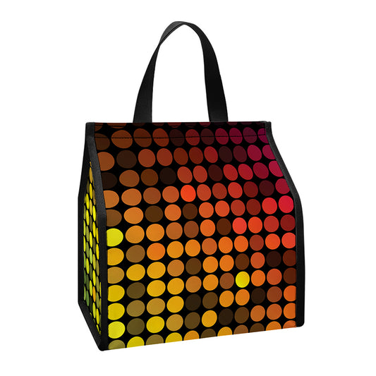 Colorful Disco Lights Pattern Print Insulated Lunch Tote