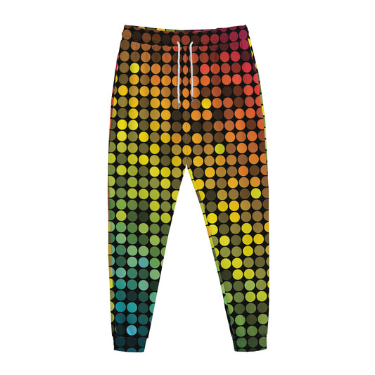 Colorful Disco Lights Pattern Print Jogger Pants