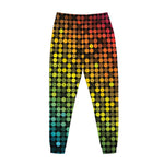 Colorful Disco Lights Pattern Print Jogger Pants