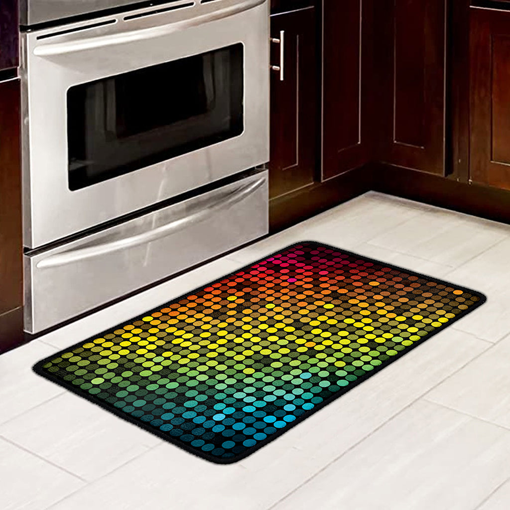 Colorful Disco Lights Pattern Print Kitchen Mat