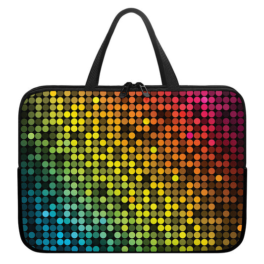Colorful Disco Lights Pattern Print Laptop Sleeve With Handle
