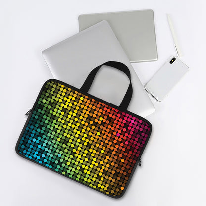 Colorful Disco Lights Pattern Print Laptop Sleeve With Handle