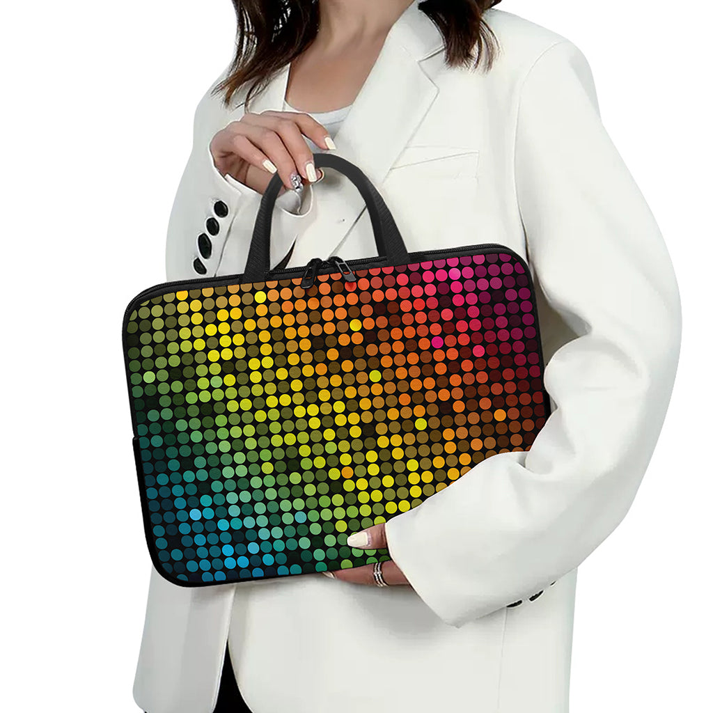 Colorful Disco Lights Pattern Print Laptop Sleeve With Handle