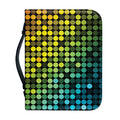 Colorful Disco Lights Pattern Print Leather Bible Cover