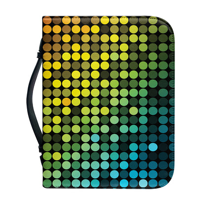 Colorful Disco Lights Pattern Print Leather Bible Cover