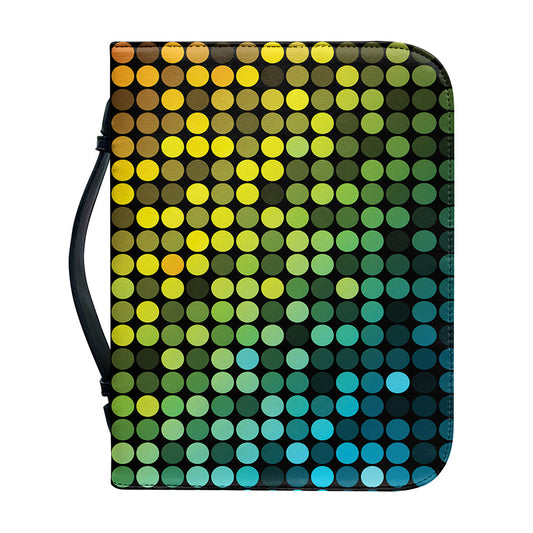 Colorful Disco Lights Pattern Print Leather Bible Cover