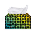 Colorful Disco Lights Pattern Print Leather Tissue Box Cover