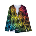 Colorful Disco Lights Pattern Print Long Sleeve Short Coat