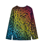 Colorful Disco Lights Pattern Print Long Sleeve Short Coat