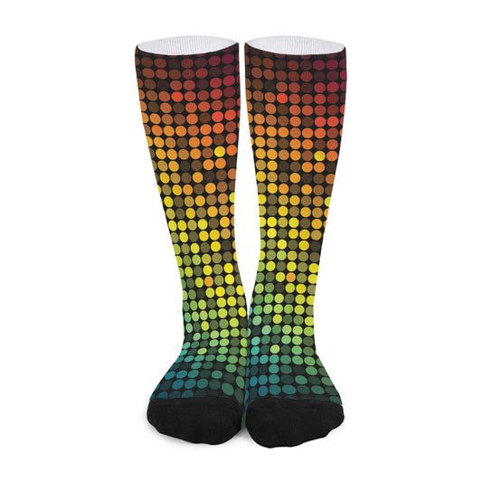 Colorful Disco Lights Pattern Print Long Socks