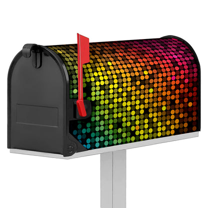Colorful Disco Lights Pattern Print Mailbox Cover