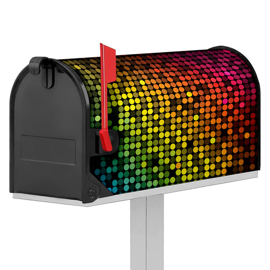 Colorful Disco Lights Pattern Print Mailbox Cover