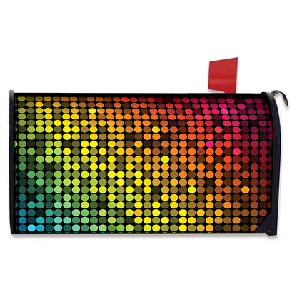 Colorful Disco Lights Pattern Print Mailbox Cover