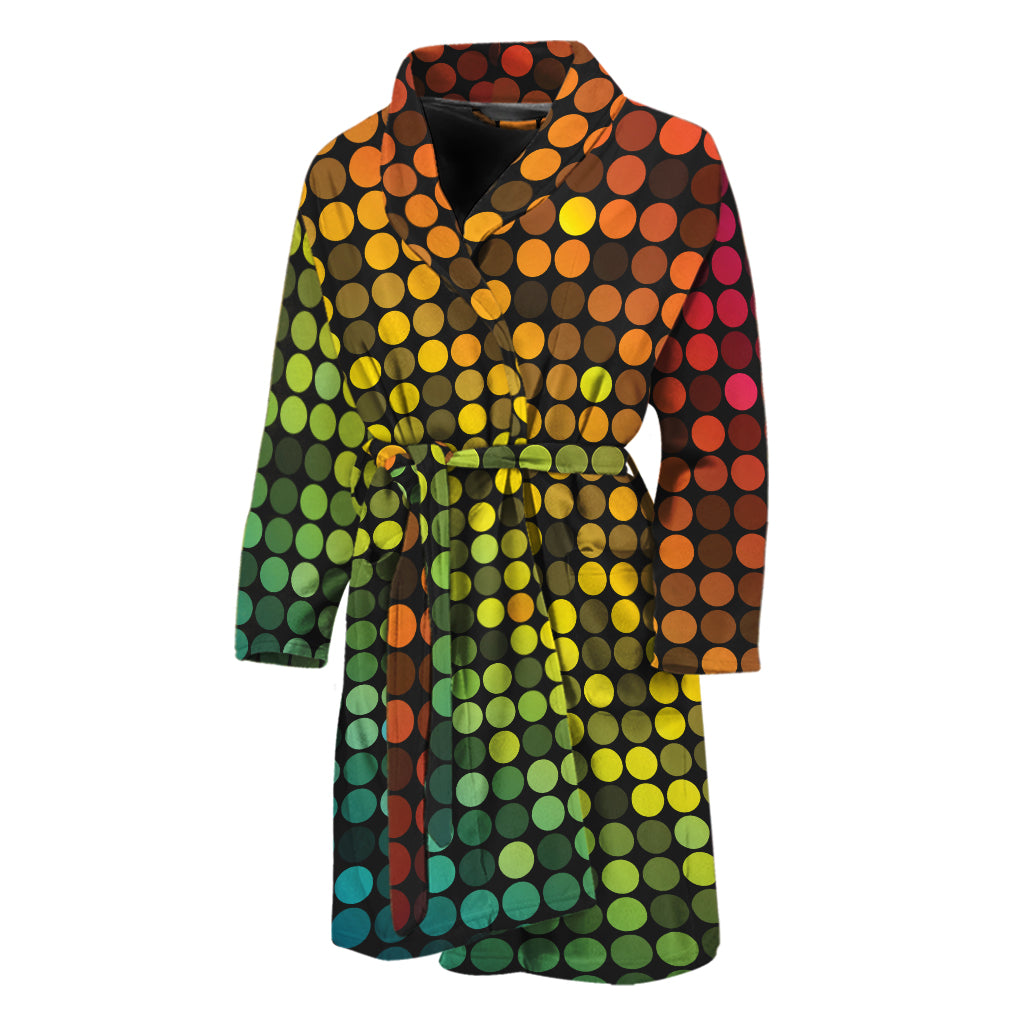 Colorful Disco Lights Pattern Print Men's Bathrobe