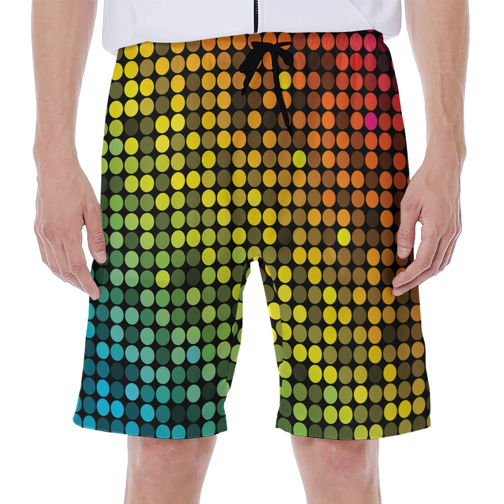 Colorful Disco Lights Pattern Print Men's Beach Shorts