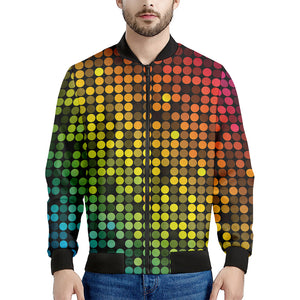 Colorful Disco Lights Pattern Print Men's Bomber Jacket