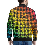 Colorful Disco Lights Pattern Print Men's Bomber Jacket