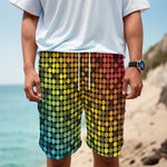 Colorful Disco Lights Pattern Print Men's Cargo Shorts