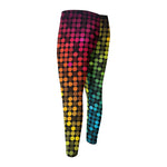 Colorful Disco Lights Pattern Print Men's Compression Pants