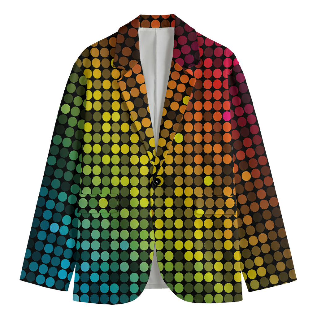 Colorful Disco Lights Pattern Print Men's Cotton Blazer