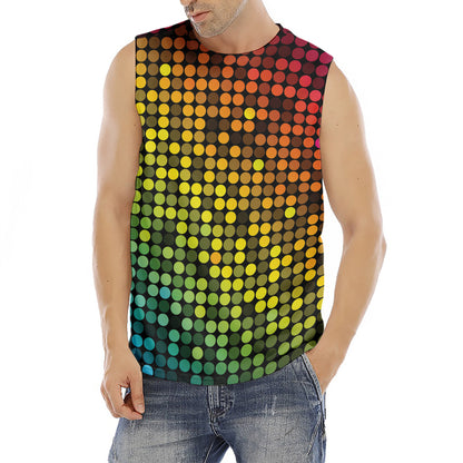 Colorful Disco Lights Pattern Print Men's Fitness Tank Top