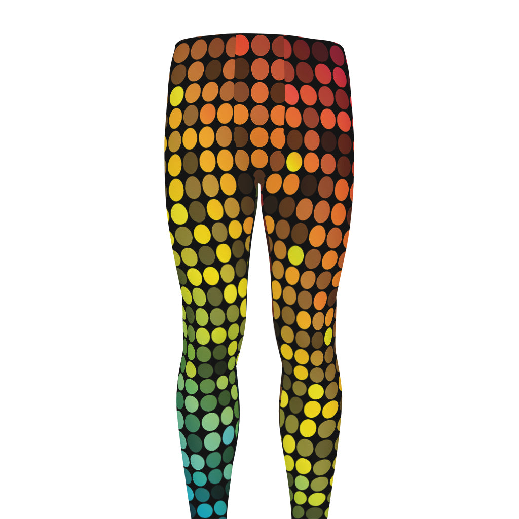 Colorful Disco Lights Pattern Print Men's leggings