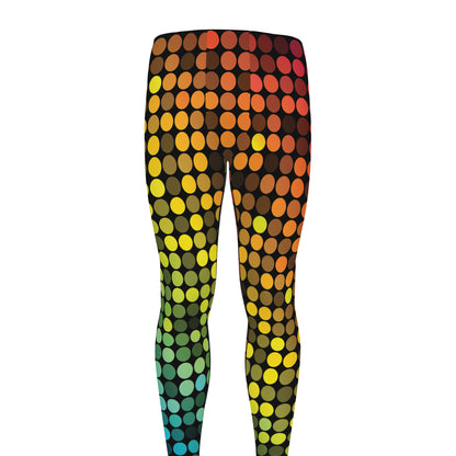 Colorful Disco Lights Pattern Print Men's leggings