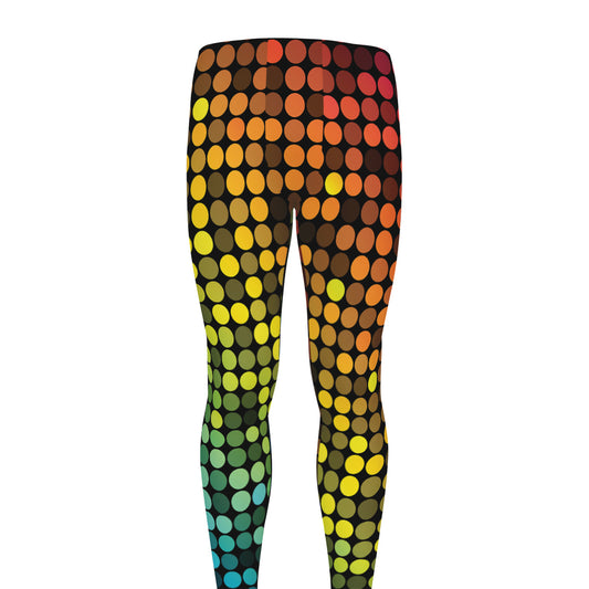 Colorful Disco Lights Pattern Print Men's leggings